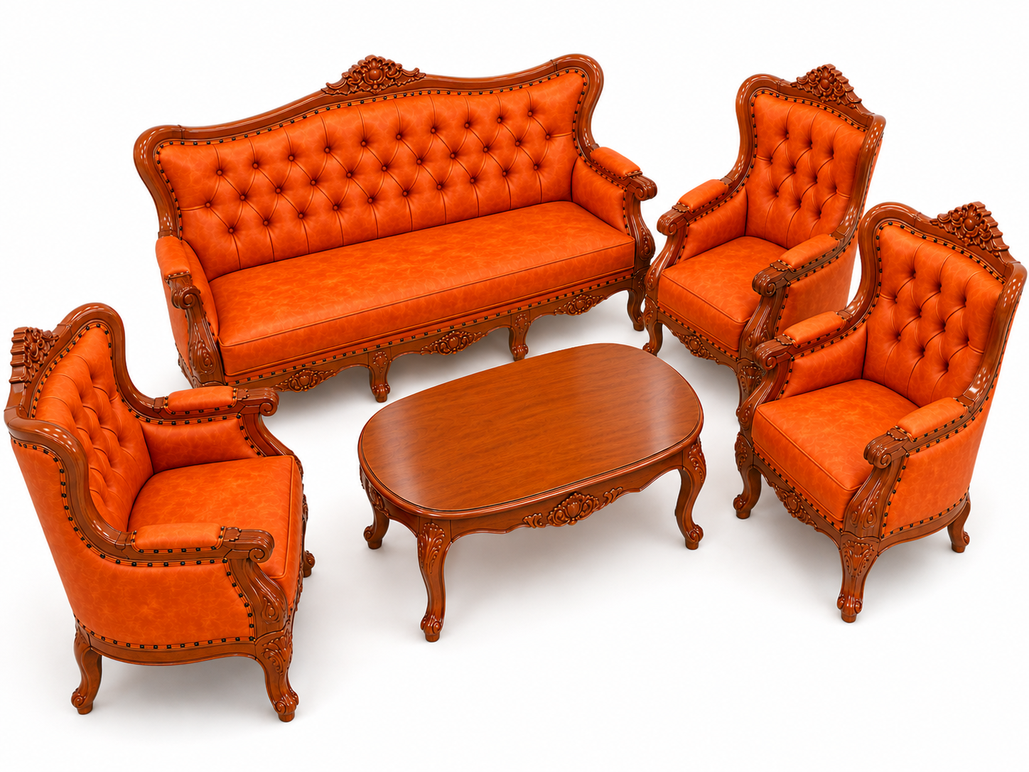 Premium Teak Wood Sofa Set thumbnail 4